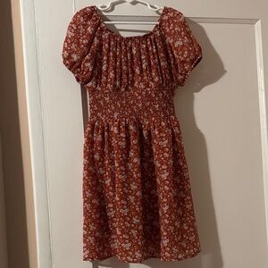 Wonder Nation Burnt Brown Floral Kids Dress